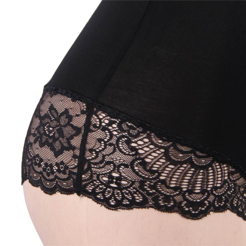 SUBBLIME - SCHWARZER BODY MIT BLUMENSPITZENDETAIL L/XL