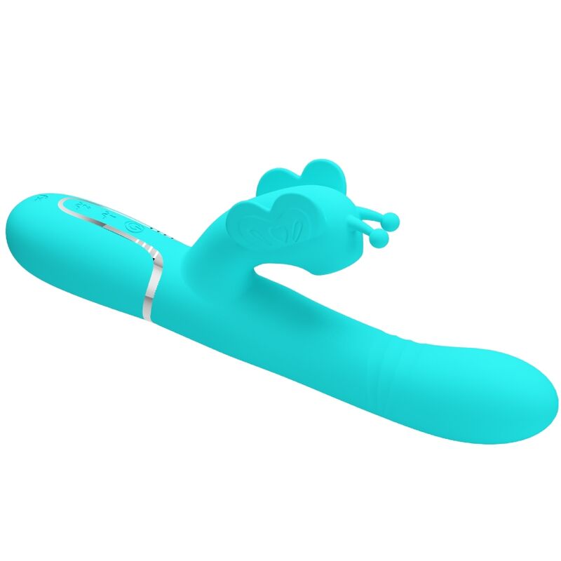 MULTIFUNKTIONS-RABBIT-VIBRATOR 4 IN 1 SCHMETTERLING - AQUAGRÜN