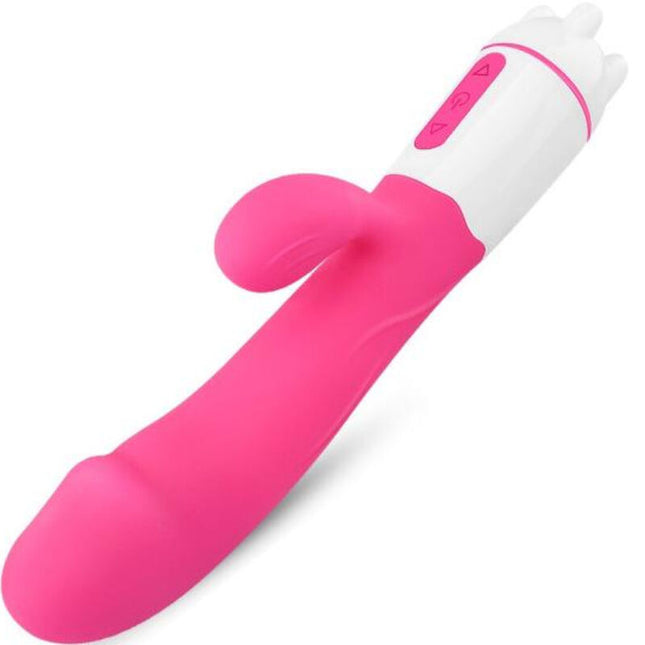 ARMONY - VIBRADOR HAPPY Y ESTIMULADOR FUCSIA RECARGABLE