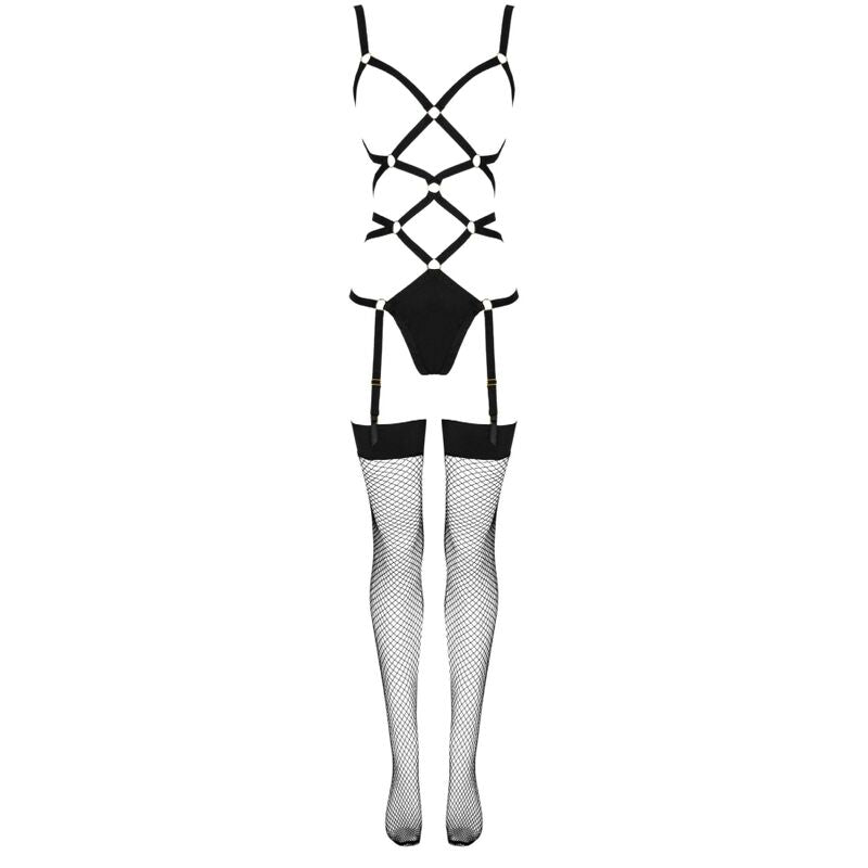 LIVCO CORSETTI FASHION - THIARA LC 20213 SET BODY + STRÜMPFE SCHWARZ S/M