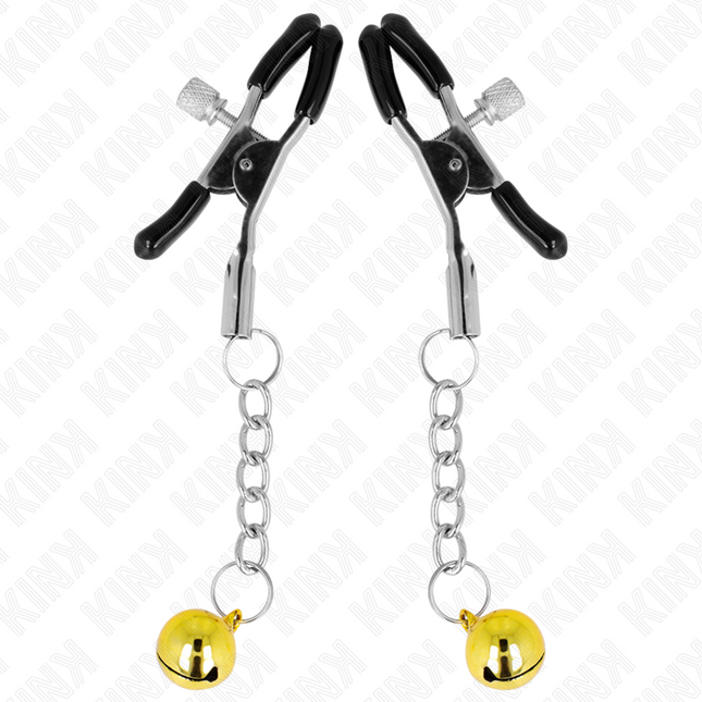 KINK - GOLDENE JINGLE BELL ANHÄNGER-NIPPELKLAMMERN 6 CM