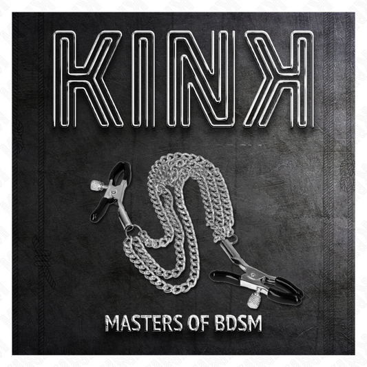 KINK - PINZAS PARA PEZONES CON 3 CADENAS PLATEADAS 20/23/28 CM