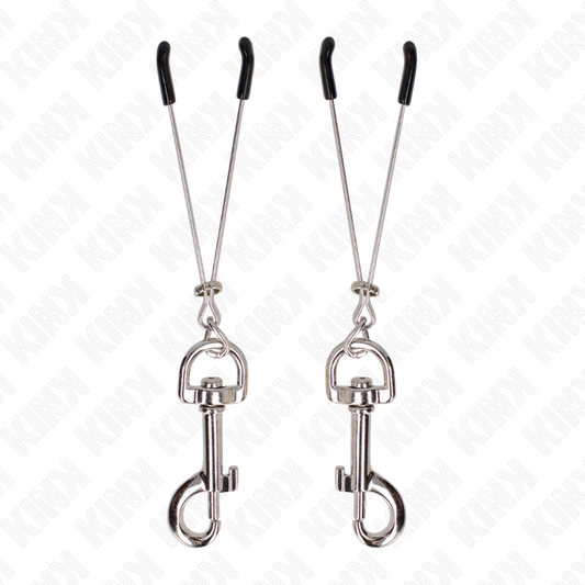 KINK - PINZA PARA PEZONES CON GANCHO FINO PLATEADO 7 CM