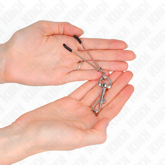KINK - PINZA PARA PEZONES CON GANCHO FINO PLATEADO 7 CM