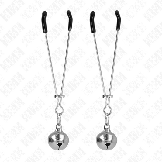 KINK - PINZAS PARA PEZONES DE CAMPANA FINAS PLATEADAS 7 CM
