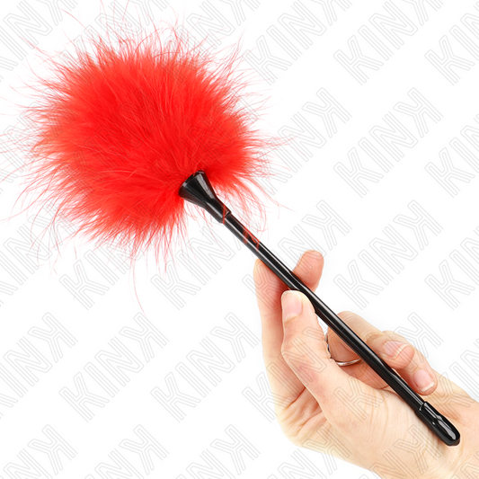 KINK - PLUMAS DE COSQUILLEO ROJAS PARA EL SET DE BONDAGE 27 CM
