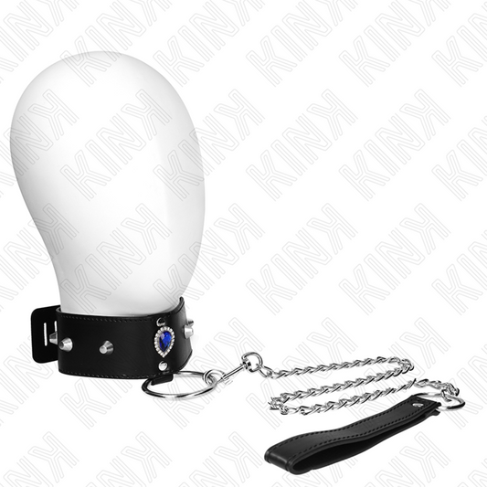 KINK - COLLAR 65 CM CON BANDA DE DIAMANTES AZULES AJUSTABLE 36-43 CM X 5 CM