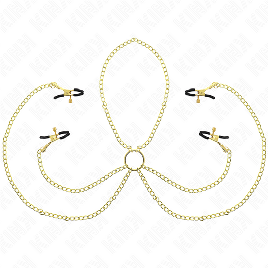 KINK - 4 nipple and clit clamps, adjustable, gold
