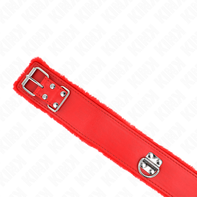 KINK - COLLAR CON CORREA 116 CM CON TACHUELAS DE PLATA MODELO 4 ROJO AJUSTABLE 40-48 CM X 6 CM