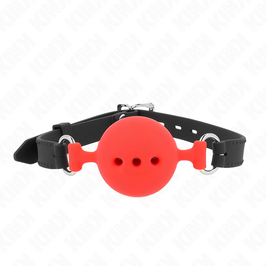 KINK - FULL SILICONE FLAP 55 x 2 CM WITH 5 CM BALL SIZE L RED ADJUSTABLE 35-51 CM