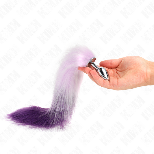 KINK - PLUG ANAL TAMAÑO S 7 X 3 CM CON COLA DE PLÁSTICO 40 CM MORADO