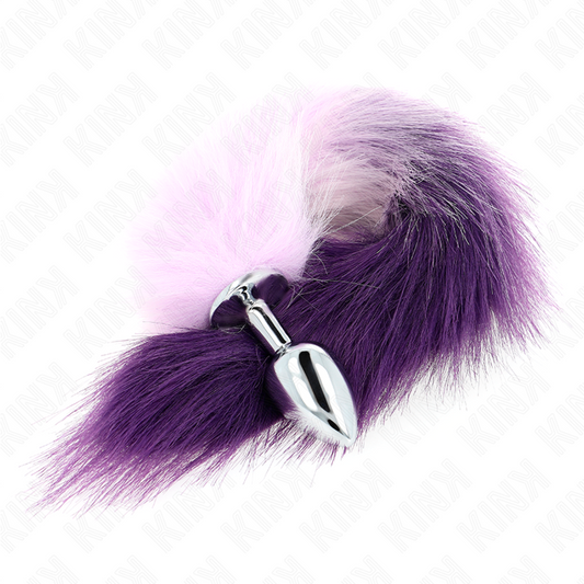 KINK - PLUG ANAL TAMAÑO S 7 X 3 CM CON COLA DE PLÁSTICO 40 CM MORADO