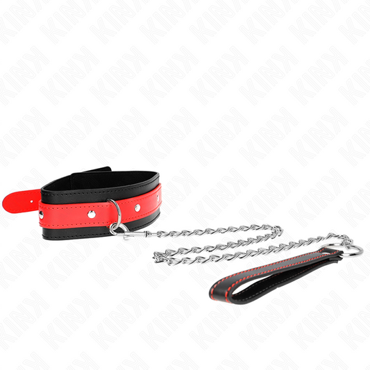 KINK - NECKLACE WITH RED RIBBON 65 CM ADJUSTABLE 36-43 CM X 5 CM