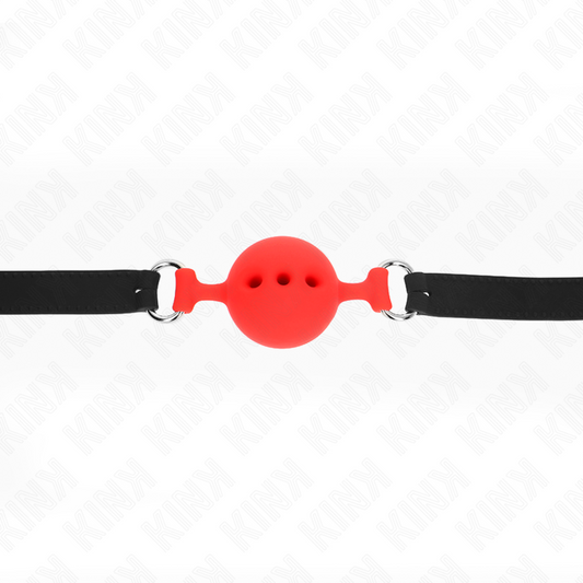 KINK - SOLAPA COMPLETA DE SILICONA 55 x 2 CM CON BOLA DE 4,5 CM TALLA M ROJA AJUSTABLE 35-51 CM