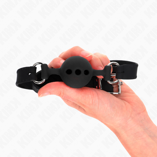 KINK - SOLAPA COMPLETA DE SILICONA 55 x 2 CM CON BOLA DE 4 CM TALLA S NEGRO AJUSTABLE 35-51 CM
