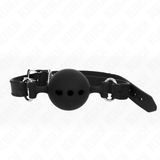 KINK - FULL SILICONE FLAP 55 x 2 CM WITH 5 CM BALL SIZE L BLACK ADJUSTABLE 35-51 CM