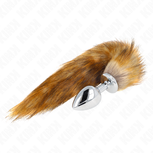 KINK - ANAL PLUG SIZE L 10 X 4 CM WITH PLASTIC TAIL 40 CM BROWN