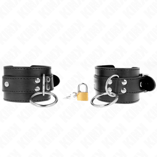 KINK - O-RING LOCKED WRIST CUFFS BLACK ADJUSTABLE 20-28 CM X 5.5 CM