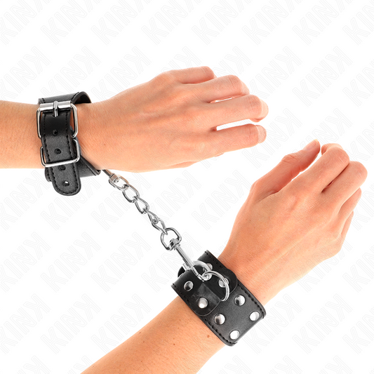KINK - PULSERAS CON DOBLE HILERA DE Tachuelas Ajustables Negras