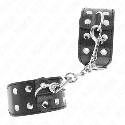 KINK - PULSERAS CON DOBLE HILERA DE Tachuelas Ajustables Negras