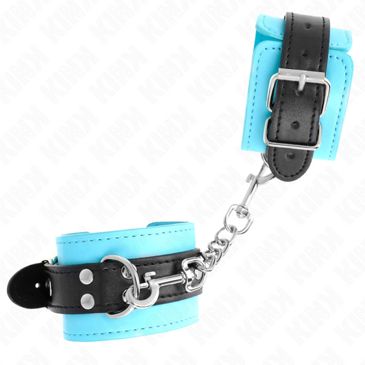 KINK - ESPOSAS DE GANCHO CON FORRO DE PIEL AZUL AJUSTABLES 20-28 CM X 5,5 CM