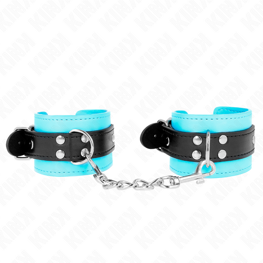 KINK - ESPOSAS DE GANCHO CON FORRO DE PIEL AZUL AJUSTABLES 20-28 CM X 5,5 CM