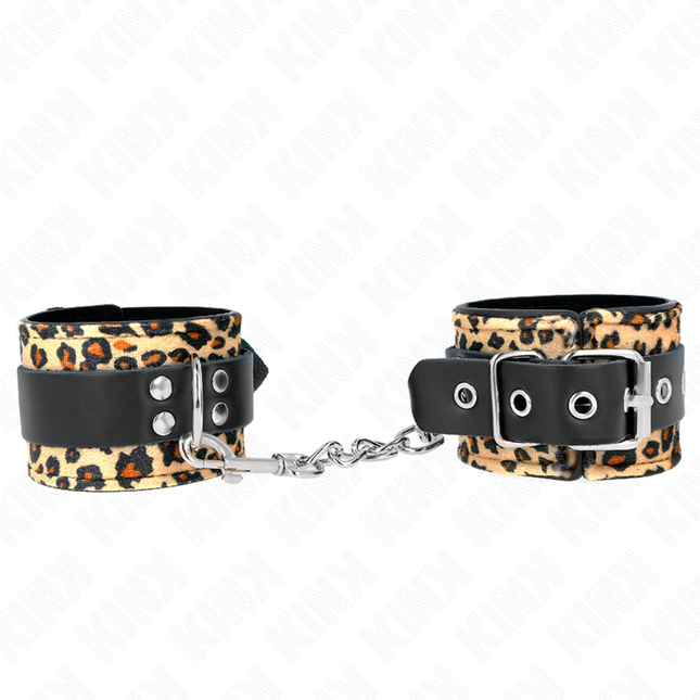 KINK - PULSERA DE LEOPARDO DE CUERO AUTÉNTICO, AJUSTABLE 18-29 CM X 5,5 CM