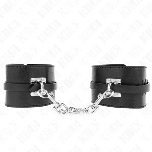KINK - DELUXE LOCKING WRIST CUFF, BLACK, ADJUSTABLE 14.5-21 CM X 6 CM