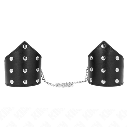 KINK - PULSERAS DE PUNTA NEGRA CON CADENA, AJUSTABLES 17-23 CM X 8,5 CM