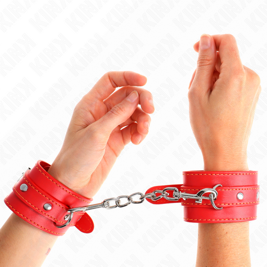 KINK - THIN WRIST CUFFS RED ADJUSTABLE 21-33 CM