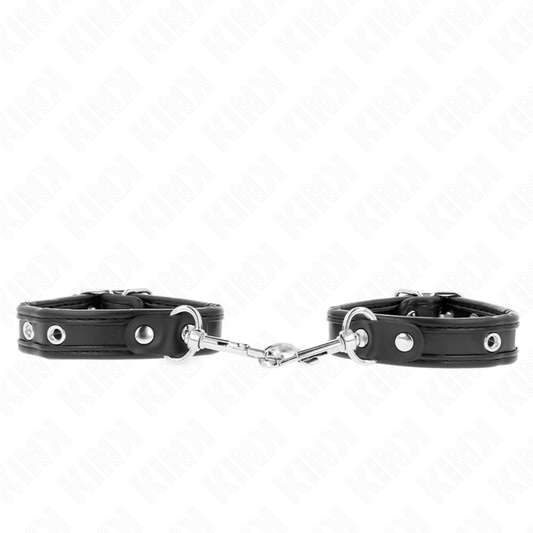 KINK - MINI PULSERAS NEGRAS CON REMACHES AJUSTABLES 16-22 CM X 2 CM