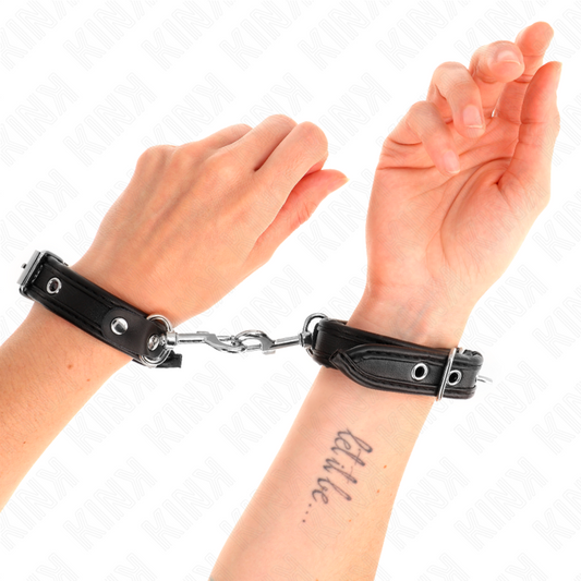 KINK - MINI PULSERAS NEGRAS CON REMACHES AJUSTABLES 16-22 CM X 2 CM