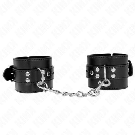 KINK - ESPOSAS NEGRAS CON CINTURÓN NEGRO AJUSTABLES 17-28 CM X 6 CM