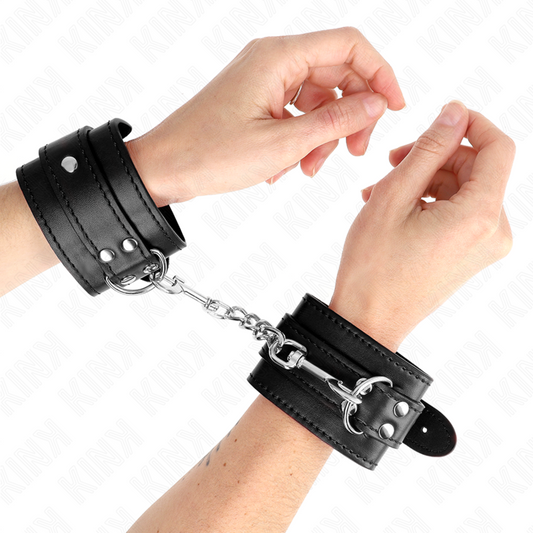 KINK - ESPOSAS DE MUÑECA SIMPLES NEGRAS AJUSTABLES 20-23 CM X 5,5 CM