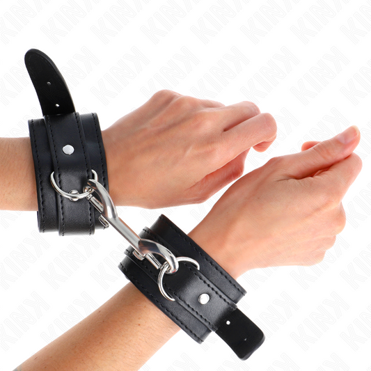 KINK - ESPOSAS DE MUÑECA - UNA HILERA DE REMACHES NEGROS AJUSTABLES 17-28 CM X 5 CM