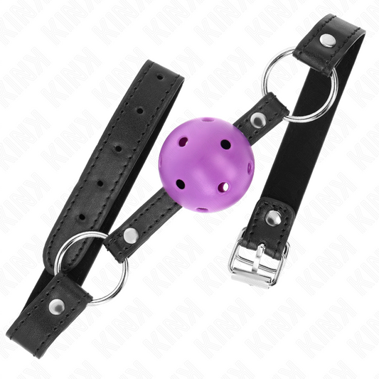 KINK - BOLA HUECA, DURA, MORADA, 4,5 CM, Mordaza, 63,5 X 2 CM