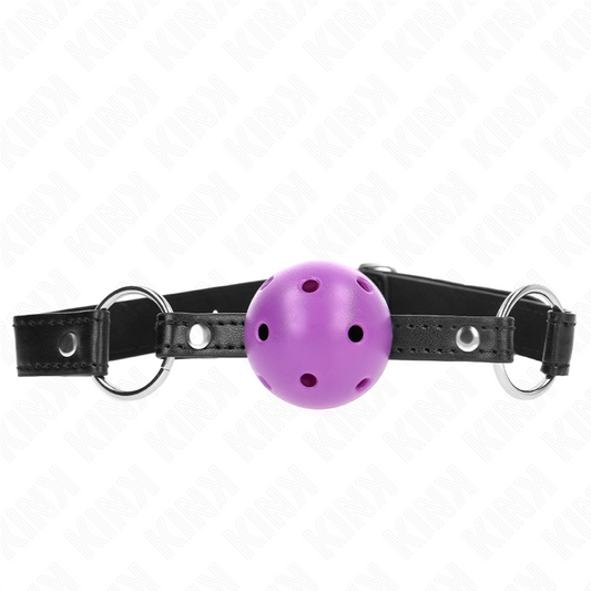 KINK - BOLA HUECA, DURA, MORADA, 4,5 CM, Mordaza, 63,5 X 2 CM