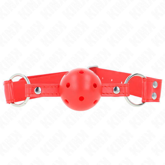 KINK - MORDAZA DE BOLA HUECO ROJA COMPLETA 62 x 2 CM