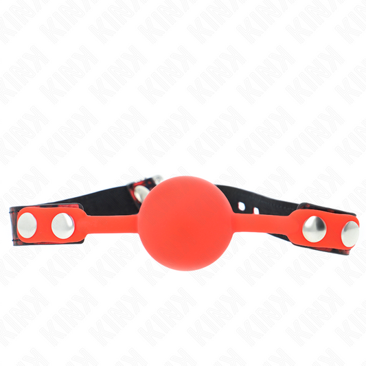 KINK - MORDAZA DE SILICONA MODELO 2 CON BOLA DE 4 CM Y CIERRE 60 x 2 CM