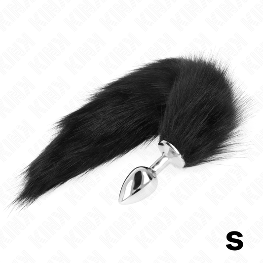 KINK - ANAL PLUG SIZE S 7 X 3 CM WITH PLASTIC TAIL 40 CM BLACK
