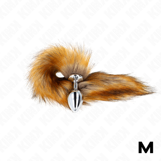 KINK - ANAL PLUG SIZE M 8 X 3.5 CM WITH PLASTIC TAIL 40 CM BROWN