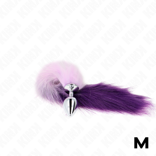 KINK - ANAL PLUG SIZE M 8 X 3.5 CM WITH PLASTIC TAIL 40 CM PURPLE