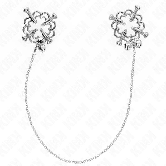 KINK - PINZAS PARA PEZONES CON CADENA Y FORMA DE FLOR METÁLICA