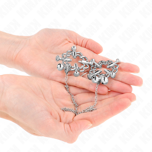 KINK - PINZAS PARA PEZONES CON CADENA Y FORMA DE FLOR METÁLICA