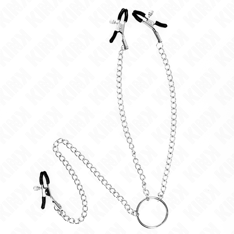 KINK - TRIPLE NIPPLE AND DICK CLAMPS WITH CHAIN MODEL 0