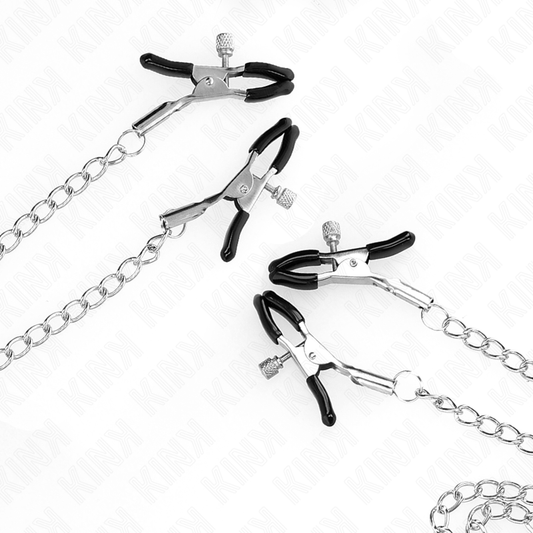 KINK - 4 adjustable nipple and clitoris clamps, silver