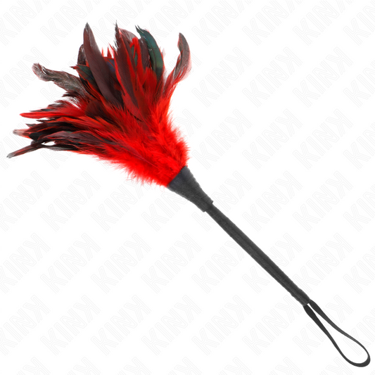 KINK - RED MAIDS HORN-SHAPED TICKLE CHICKEN FEATHERS 36 CM