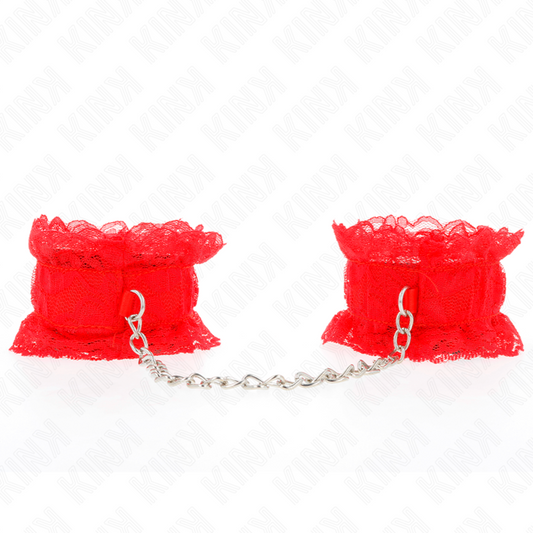 KINK - ELASTIC LACE WRIST CUFF RED