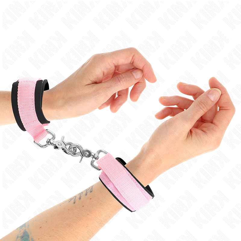 KINK - ADJUSTABLE NEOPRENE HANDCUFFS PINK ADJUSTABLE 22-34 CM