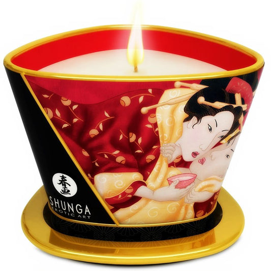 SHUNGA - MINI CARESS BY CANDELIGHT VELA DE MASAJE FRESA Y CAVA 170 ML